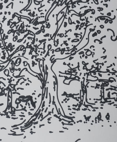 André HAMBOURG : Un coin de campagne, Dessin original signé