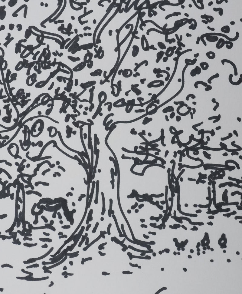 André HAMBOURG : Un coin de campagne, Dessin original signé