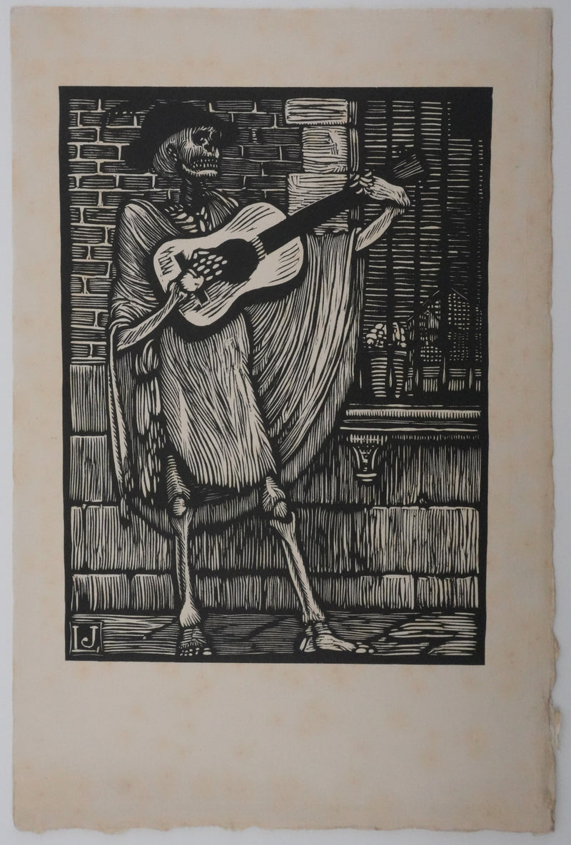 Louis JOU : Le squelette, Gravure originale signée