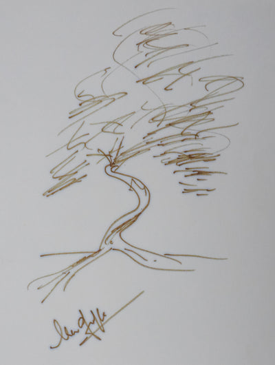 Noëlle GREFFE : L'arbre poétique, Autographe et dessin original signé