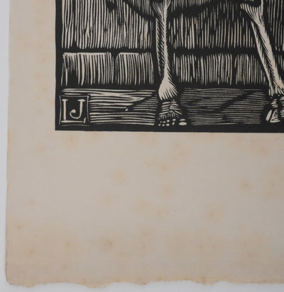 Louis JOU : Le squelette, Gravure originale signée