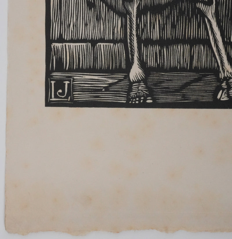 Louis JOU : Le squelette, Gravure originale signée