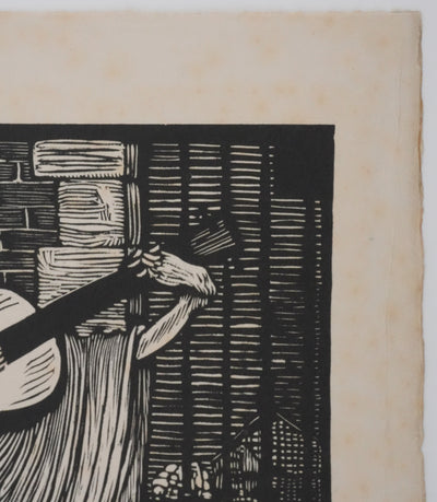 Louis JOU : Le squelette, Gravure originale signée