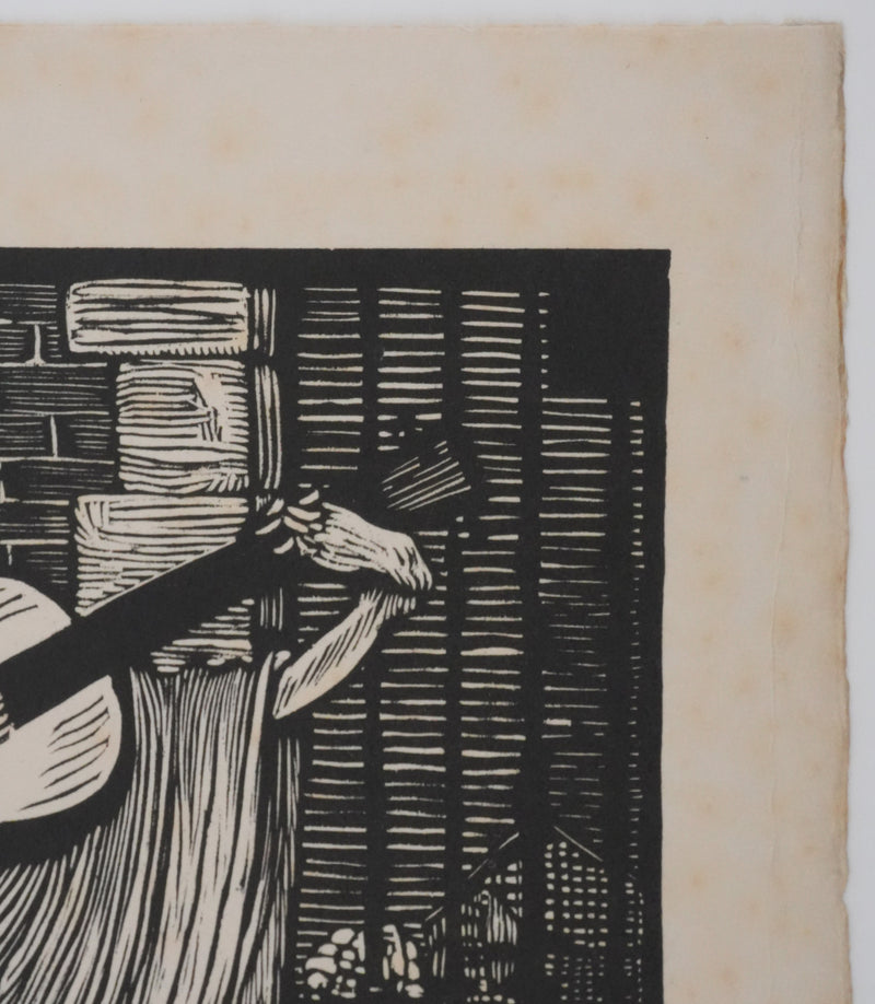 Louis JOU : Le squelette, Gravure originale signée