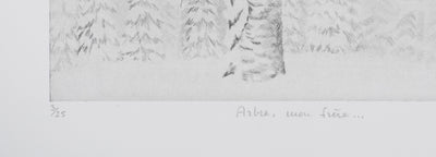 Camille COMBE : Arbre, mon frère …, Gravure originale signée