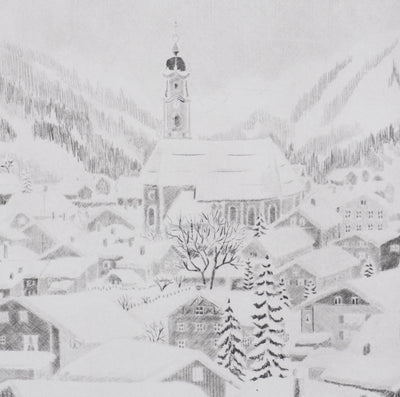 Camille COMBE : Vue sur Mittenwald, Gravure originale signée