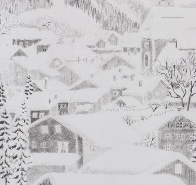 Camille COMBE : Vue sur Mittenwald, Gravure originale signée