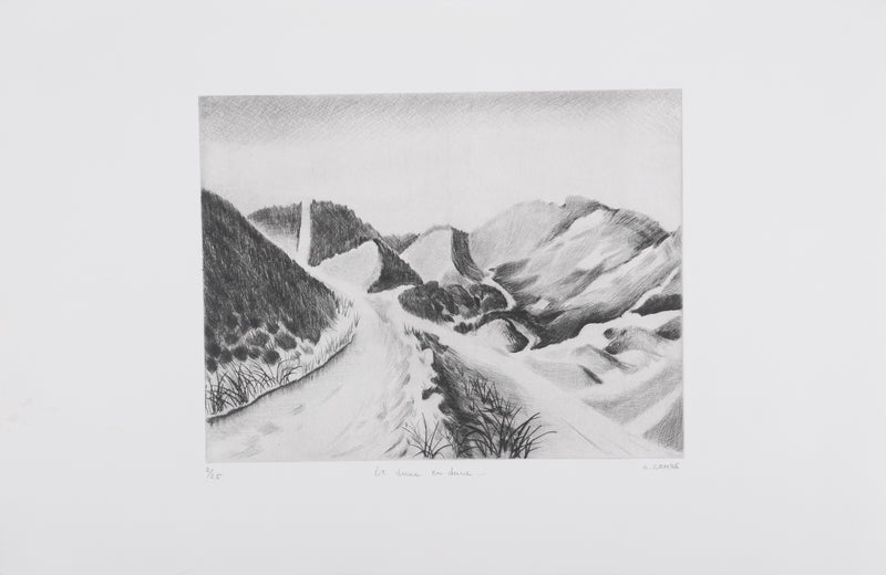 Camille COMBE : De dune en dune, Gravure originale signée