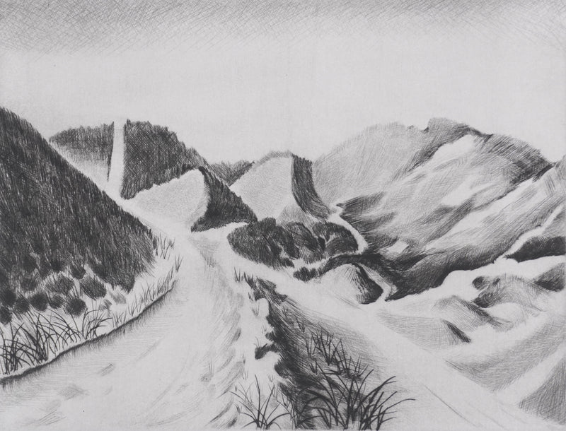Camille COMBE : De dune en dune, Gravure originale signée