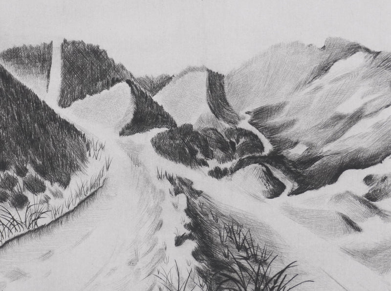 Camille COMBE : De dune en dune, Gravure originale signée