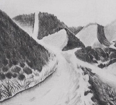 Camille COMBE : De dune en dune, Gravure originale signée