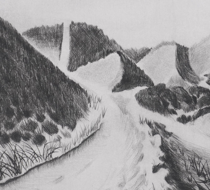 Camille COMBE : De dune en dune, Gravure originale signée