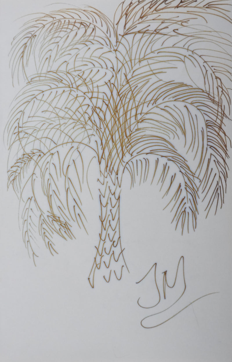 Jacqueline MAVROCORDATO : Le palmier, Autographe et dessin original signé