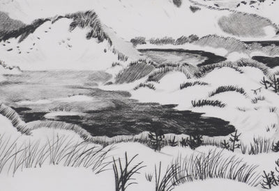 Camille COMBE : L'île d'Amrum, Gravure originale signée