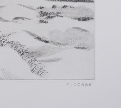 Camille COMBE : Vue sur Waldorf, Gravure originale signée
