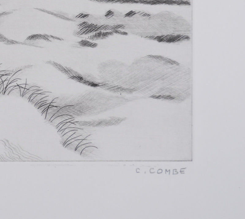 Camille COMBE : Vue sur Waldorf, Gravure originale signée