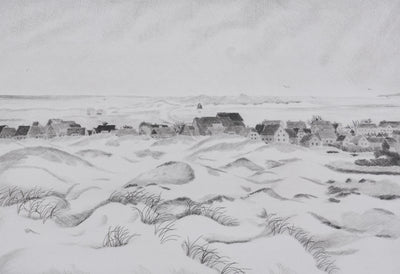 Camille COMBE : Vue sur Waldorf, Gravure originale signée