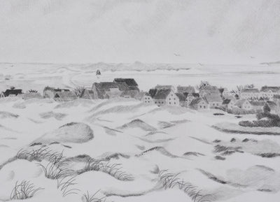 Camille COMBE : Vue sur Waldorf, Gravure originale signée