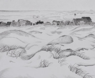 Camille COMBE : Vue sur Waldorf, Gravure originale signée