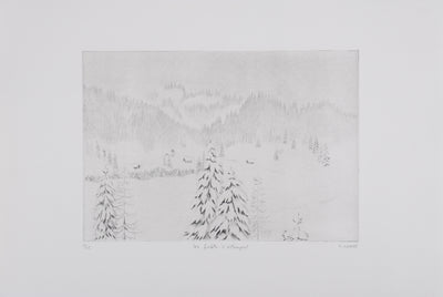 Camille COMBE : Les forêts s'estompent, Gravure originale signée