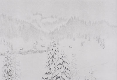 Camille COMBE : Les forêts s'estompent, Gravure originale signée