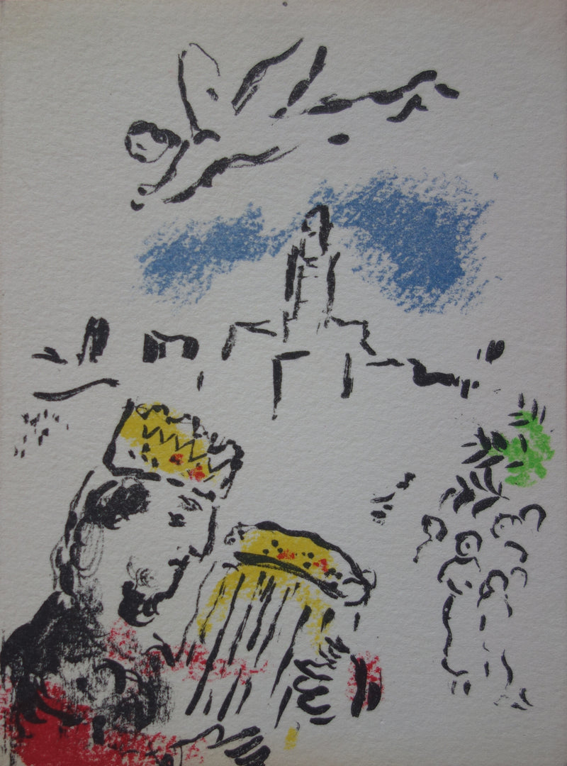 Marc CHAGALL : Le Roi David à la harpe et à l&