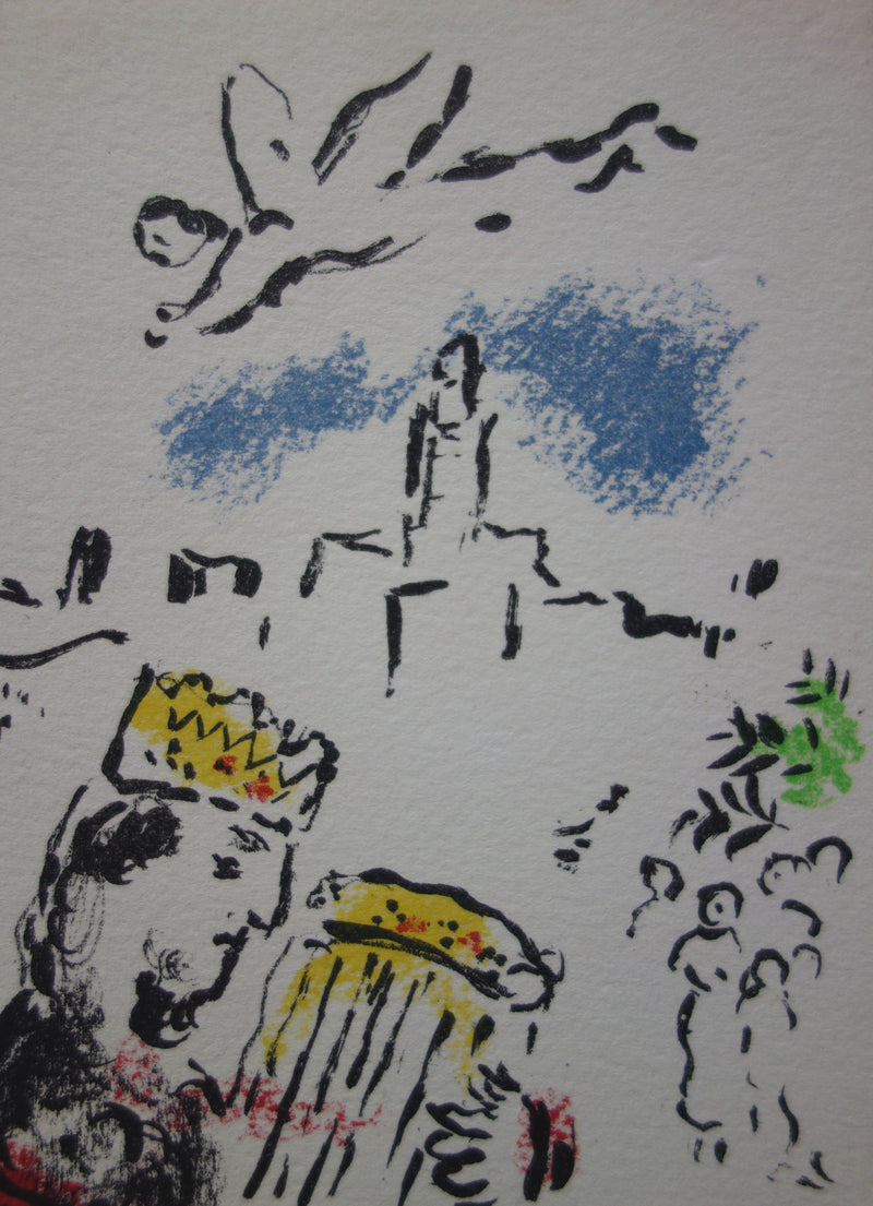 Marc CHAGALL : Le Roi David à la harpe et à l&
