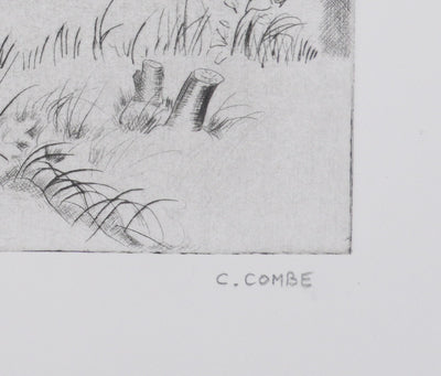 Camille COMBE : Parmi les chants d'oiseaux, Gravure originale signée
