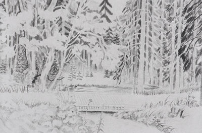 Camille COMBE : Parmi les chants d'oiseaux, Gravure originale signée