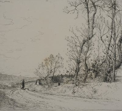 Auguste LEPERE : Balade à la campagne, Gravure originale signée