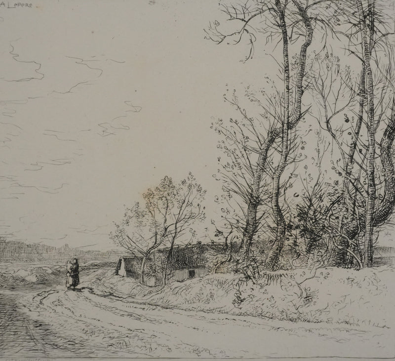 Auguste LEPERE : Balade à la campagne, Gravure originale signée