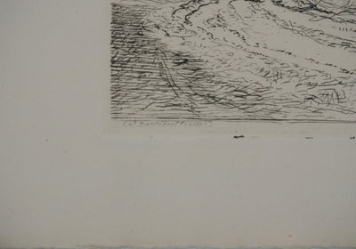 Auguste LEPERE : Balade à la campagne, Gravure originale signée