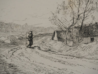 Auguste LEPERE : Balade à la campagne, Gravure originale signée