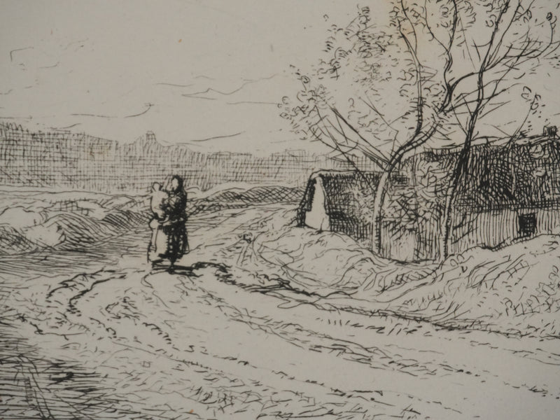 Auguste LEPERE : Balade à la campagne, Gravure originale signée