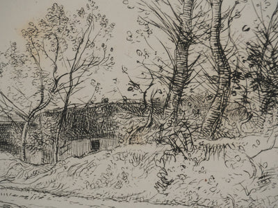 Auguste LEPERE : Balade à la campagne, Gravure originale signée