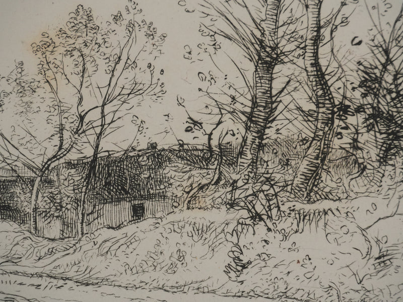 Auguste LEPERE : Balade à la campagne, Gravure originale signée