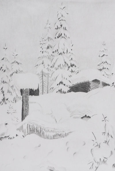 Camille COMBE : Conte d'hiver, Gravure originale signée