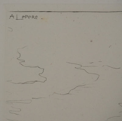 Auguste LEPERE : Balade à la campagne, Gravure originale signée