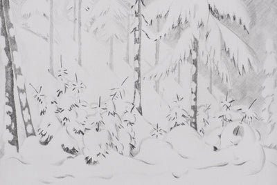 Camille COMBE : De neige emmitouflés, Gravure originale signée