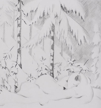 Camille COMBE : De neige emmitouflés, Gravure originale signée