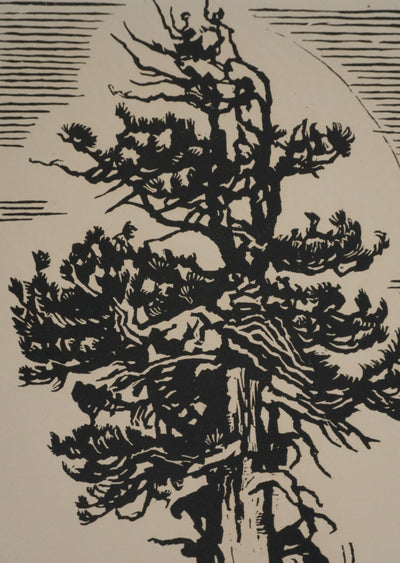 François-Louis SCHMIED : Le sapin, Gravure originale signée
