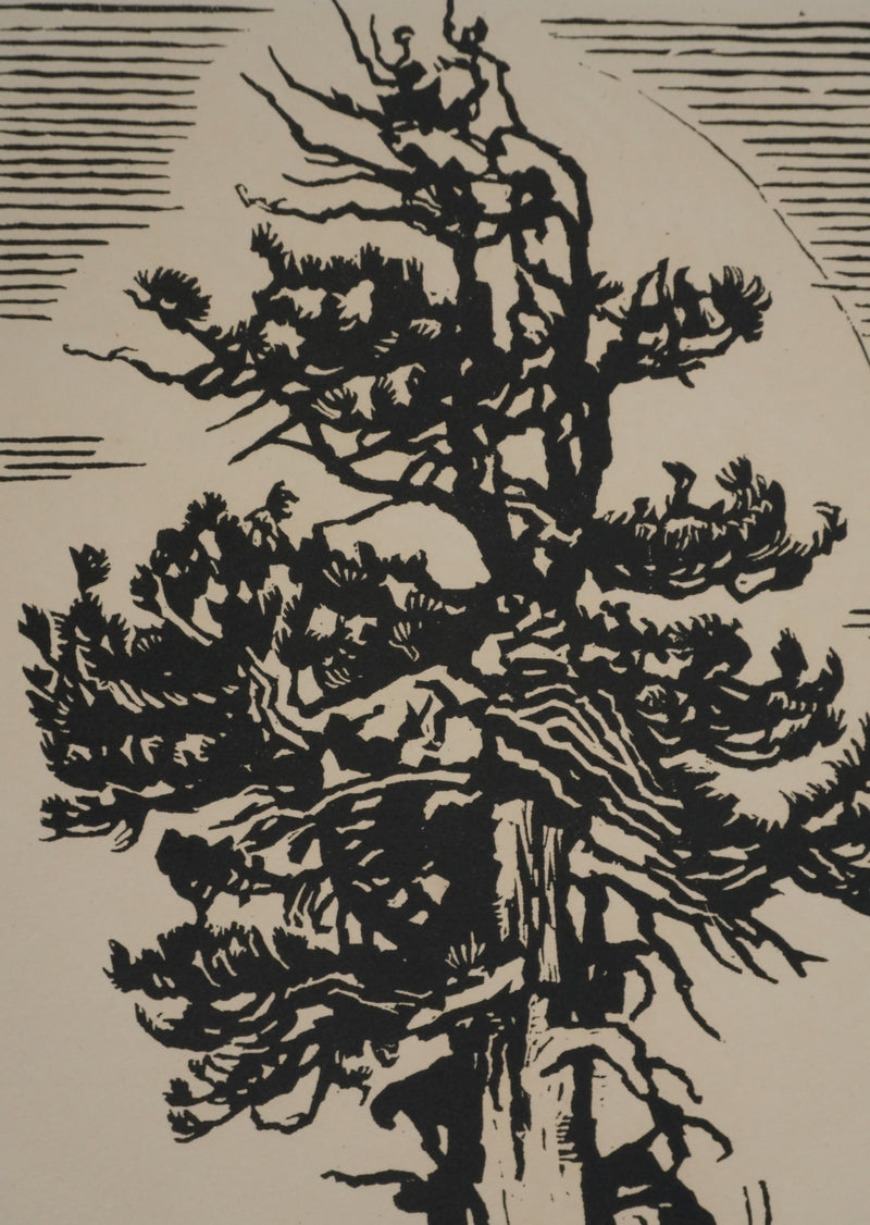 François-Louis SCHMIED : Le sapin, Gravure originale signée