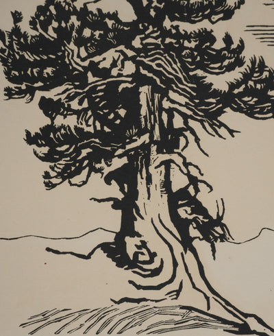 François-Louis SCHMIED : Le sapin, Gravure originale signée