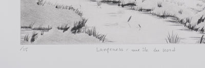 Camille COMBE : Langeness, une île au Nord, Gravure originale signée