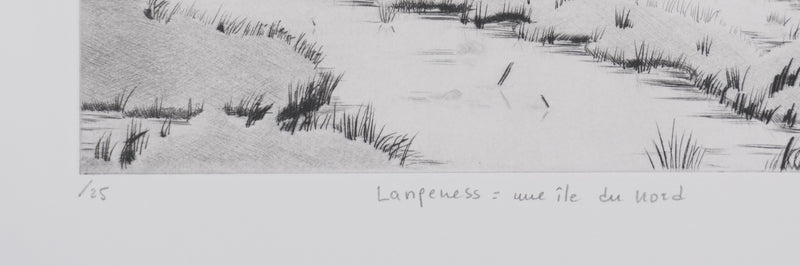 Camille COMBE : Langeness, une île au Nord, Gravure originale signée