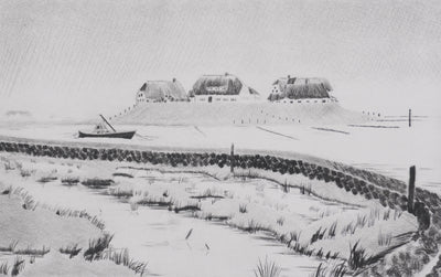 Camille COMBE : Langeness, une île au Nord, Gravure originale signée