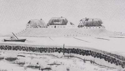 Camille COMBE : Langeness, une île au Nord, Gravure originale signée