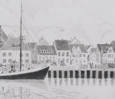 Camille COMBE : La Baltique à Neustadt, Gravure originale signée