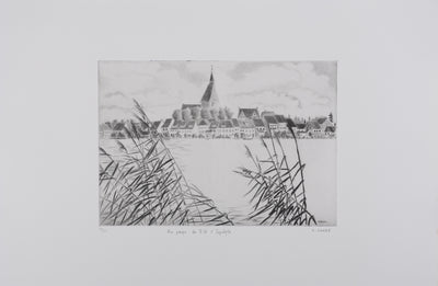 Camille COMBE : Au pays de Till l'Espiègle, Gravure originale signée