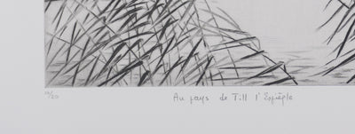 Camille COMBE : Au pays de Till l'Espiègle, Gravure originale signée